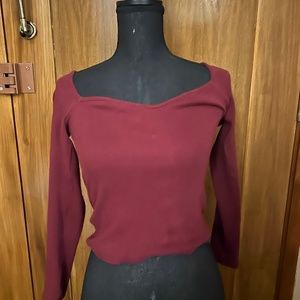 Red Sweetheart Neckline Top